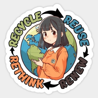 Recycle Reuse Renew Rethink Sticker